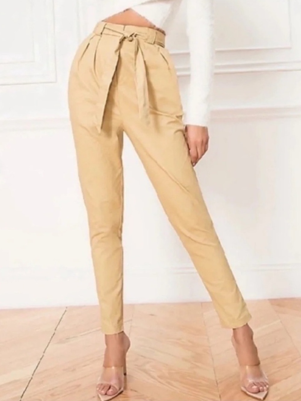 Superdown Marla Tie Front Trousers Khaki NWT